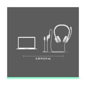 Auricular Logitech H390 (981-001285) Blanco, Microfono Con Cancelacion De Ruido, Conexion Usb - Imagen 7