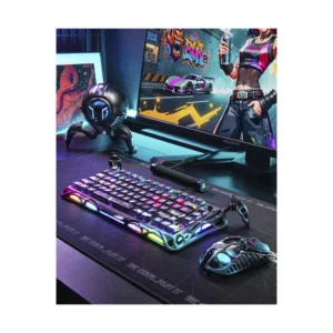 Teclado Gravastar Mercury V75 Pro He 75% (Gs V75 Pro_cg_blk) Grafiti Neon, Mecanico, Switch Hall Effect, Sondeo De 8000 Hz, Marco De Semialuminio, Rgb - Imagen 7