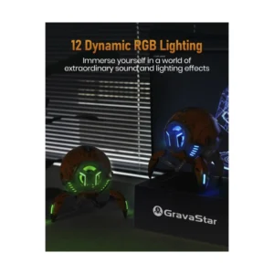 Parlante Portatil Gravastar Mars Pro (G1 Pro_ylw_v2) Robotico, 20W, Amarillo, Sonido Estereo, Graves Profundos, Bluetooth, 15H De Reproduccion, Rgb - Imagen 7