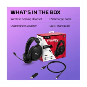 Auricular Inalambrico Hyperx Cloud Stinger 2 (676A2Aa) Negro, Microfono Giratorio Para Silenciar Con Cancelacion De Ruido, Hasta 20 Horas, Dtsx - Imagen 7