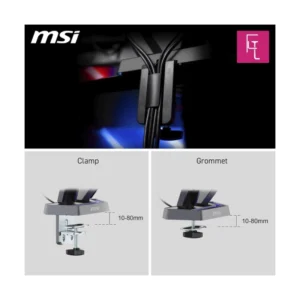 Brazo Soporte Para 2 Monitores Msi (Mpg Mt161Dr) Rack Base, Para 17" A 38", De 2Kg Hasta 16Kg, Montaje Ajustable Con Resorte - Imagen 8