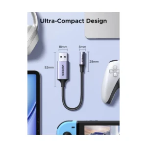 Adaptador Usb A Audio 3.5Mm Ugreen (30757) Cable 25Cm, Soporte Para Microfono Trrs, Cable Trenzado - Imagen 8