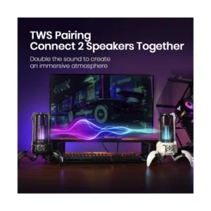 Parlante Portatil Gravastar Supernova (G5_blk) Robotico, 25W, Negro, Emparejamiento Tws, Lampara De Mesa Led, Bluetooth, 9H De Reproduccion - Imagen 9