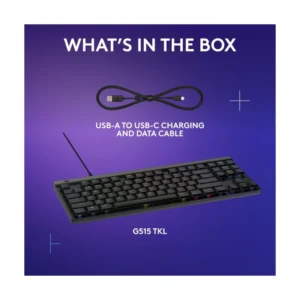 Teclado Logitech G515 Tkl 80% (920-012868) Gaming, Negro, Mecanico, Switch Tactile Marron, Teclas Pbt De Doble Disparo, Led-Rgb - Imagen 9