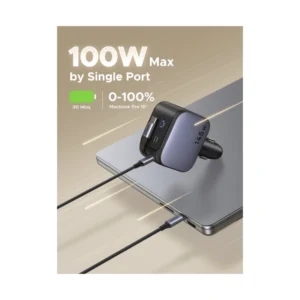 Cargador Retractil Para Automovil Ugreen Ec604 (55910B) 145W, X2 Usb-C, X1 Usb-A, Carga Rapida Con Cable Tipo C, Adaptador De Encendedor De Cigarrillo - Imagen 3