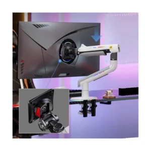 Brazo Soporte Para Monitor North Bayou F5-Xe (1113421107) Blanco, Rack Base, Para 32" A 60", De 2Kg Hasta 20Kg, Altura Ajustable, Luz Rgb - Imagen 4