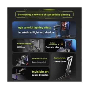 Brazo Soporte Para 2 Monitores North Bayou D9C (1118671091 D9C) Gaming, Rack Base, Para 27" A 40", De 2Kg Hasta 15Kg, Construccion Premium, 360 Grados - Imagen 6