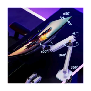Brazo Soporte Para Monitor North Bayou F5-Xe (1113421107) Blanco, Rack Base, Para 32" A 60", De 2Kg Hasta 20Kg, Altura Ajustable, Luz Rgb - Imagen 6