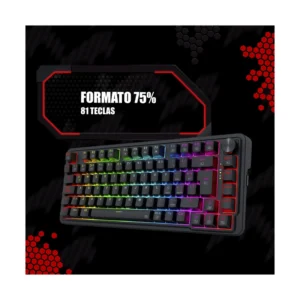 Teclado Inalambrico Redragon Ucal Pro 80% (K673Rgb-Pro-Sp) Negro, Mecanico, Switch Rojo, Bluetooth, Led-Rgb - Imagen 6