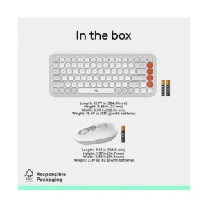 Combo Inalambrico Logitech Pop Icon Combo (920-013055) Blanco Cremoso, Bluetooth, Escritura Comoda, Clics Silenciosos, Programables, Teclado+Mouse - Imagen 10