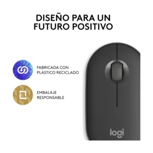 Mouse Inalambrico Logitech Pebble Mouse 2 M350S (910-007049) Grafito, Bluetooth, Ligero, Personalizable, Clicks Discretos, Easy-Switch, Recargable - Imagen 11