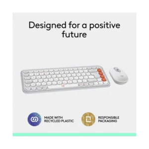 Combo Inalambrico Logitech Pop Icon Combo (920-013055) Blanco Cremoso, Bluetooth, Escritura Comoda, Clics Silenciosos, Programables, Teclado+Mouse - Imagen 11