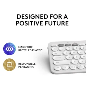 Teclado Inalambrico Logitech Pebble Keys 2 K380S (920-011784) Blanco, Bluetooth, Multidispositivo, Delgado Y Portatil,Windows, Macos, Ipados, Android - Imagen 12