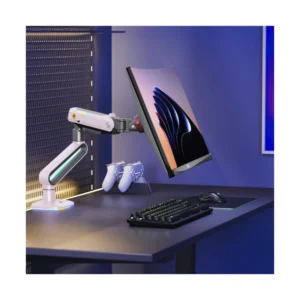 Brazo Soporte Para Monitor North Bayou J6 (1119781093) Gaming, Rosado, Rack Base, Para 32" A 60", De 2Kg Hasta 20Kg, Altura Ajustable, Luz Rgb - Imagen 3