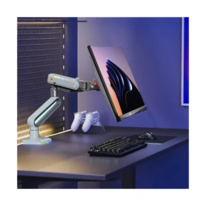 Brazo Soporte Para Monitor North Bayou V7 (1118751093) Gaming, Lake Blue, Rack Base, Para 32" A 60", De 2Kg Hasta 20Kg, Altura Ajustable, Luz Rgb - Imagen 3