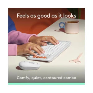 Combo Inalambrico Logitech Pop Icon Combo (920-013055) Blanco Cremoso, Bluetooth, Escritura Comoda, Clics Silenciosos, Programables, Teclado+Mouse - Imagen 3