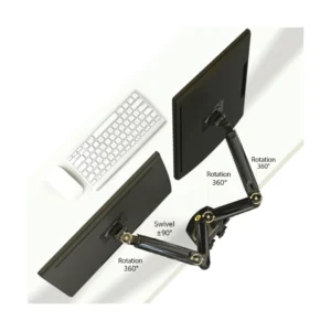 Brazo Soporte Para 2 Monitores North Bayou F160 (1100671038-F160-B) Matte Ch, Rack Base, Para 17" A 32", De 2Kg Hasta 9Kg, Brazo Giratorio, Ergonomico - Imagen 3
