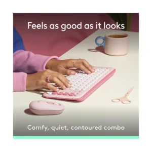 Combo Inalambrico Logitech Pop Icon Combo (920-013053) Rosa, Bluetooth, Escritura Comoda, Clics Silenciosos, Programables, Teclado+Mouse - Imagen 3