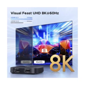 Switch Hdmi 2 X 1 Ugreen Aw700 (65877) 8K @60Hz, 2.1, Dolby Atmos 48Gbps, Trasmite Una Sola Imagen De Diferentes Equipos - Imagen 3