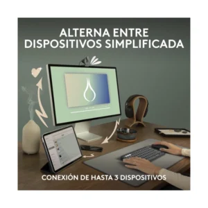 Mouse Inalambrico Logitech Pebble Mouse 2 M350S (910-007049) Grafito, Bluetooth, Ligero, Personalizable, Clicks Discretos, Easy-Switch, Recargable - Imagen 3