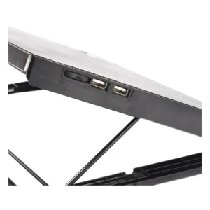 Cooler Para Laptop Cybercool (Ha-71) Negro, Para 9" Al 17", X2 Fan, 2 Ventiladores De 14 Cm, Led-Azul - Imagen 4