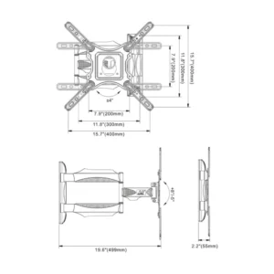 Soporte Rack De Pared Para Tv North Bayou P40 (1001030960) Negro, Para 32" A 60", Hasta 31.8Kg, Acero, Distancia Ajustable - Imagen 4