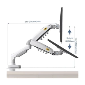 Brazo Soporte Para 2 Monitores North Bayou F160 (1100421038-F160-W) Blanco, Rack Base, Para 17" A 32", De 2Kg Hasta 9Kg, Brazo Giratorio, Ergonomico - Imagen 4