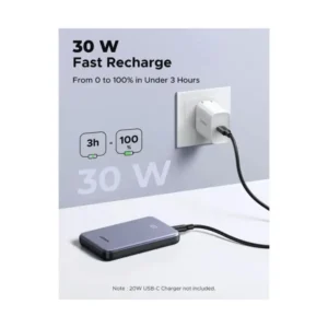 Power Bank Ugreen Pb528 (55985B) Portatil, Indicador Led Y Cable Usb-C Integrado, Carga Rapida Pd 30W, 20000Mah - Imagen 6