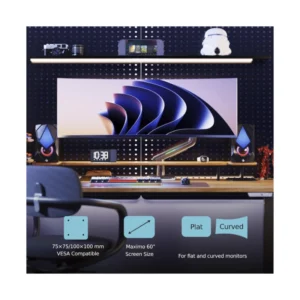 Brazo Soporte Para Monitor North Bayou F5 (1124671092) Matte Ch, Rack Base, Para 32" A 60", De 2Kg Hasta 20Kg, Altura Ajustable, Luz Rgb - Imagen 7