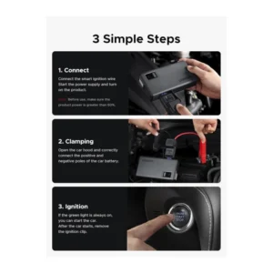 Arrancador De Bateria De Coche Portatil Ugreen Es702 (35977) 12000Mah, Arranque De Emergencia De Auto Para 6L Gasolina Y 3.5L Diesel, Cable De Puente - Imagen 7