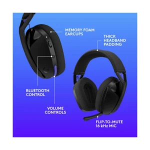 Auricular Inalambrico Logitech G321 Lightspeed (981-001562) Negro, Bluetooth, Microfono De 16 Khz, Ajuste Y Comodidad Dinamicos, Bateria Mas De 20H - Imagen 7