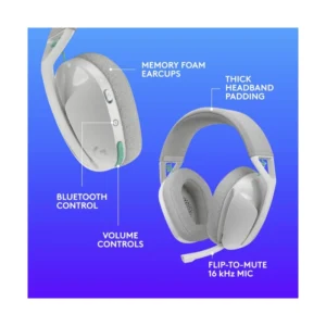 Auricular Inalambrico Logitech G321 Lightspeed (981-001568) Blanco, Bluetooth, Microfono De 16 Khz, Ajuste Y Comodidad Dinamicos, Bateria Mas De 20H - Imagen 8