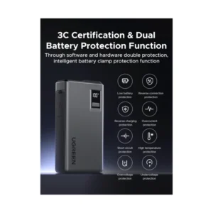 Arrancador De Bateria De Coche Portatil Ugreen Es702 (35977) 12000Mah, Arranque De Emergencia De Auto Para 6L Gasolina Y 3.5L Diesel, Cable De Puente - Imagen 8
