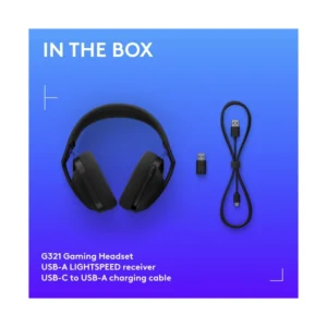 Auricular Inalambrico Logitech G321 Lightspeed (981-001562) Negro, Bluetooth, Microfono De 16 Khz, Ajuste Y Comodidad Dinamicos, Bateria Mas De 20H - Imagen 8