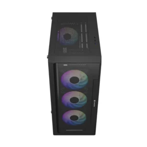Case Halion (Triton C02) Sin Fuente, Negro, Atx, 1 Panel Vidrio, X4 Fan, Led-Argb - Imagen 3
