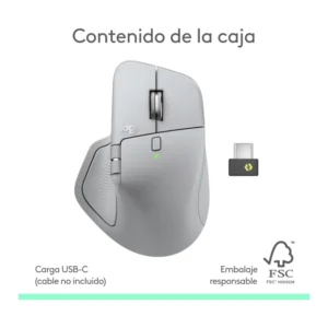 Mouse Inalambrico Logitech Mx Master 4 (910-007566) Blanco, Bluetooth, Ergonomico Con Retroalimentacion Haptica, Desplazamiento Ultrarrapido - Imagen 12