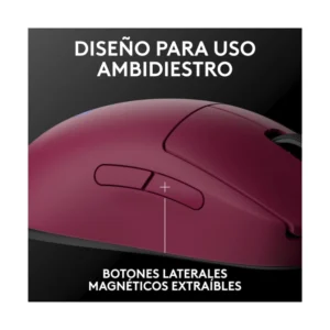 Mouse Inalambrico Logitech G Pro 2 Lightspeed (910-007308) Magenta, Lightforce, Sensor Hero 2, 44000 Dpi, 80G - Imagen 3