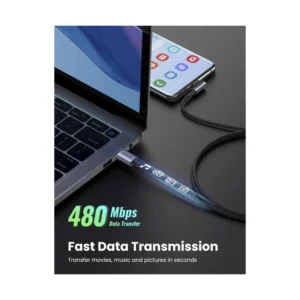 Cable De Carga & Datos Usb A Usb-C Ugreen Us284 (50942) Trenzado, Angulo 90 Grados Tipo C, Compatible Con Iphone 16, 2 Metros - Imagen 4