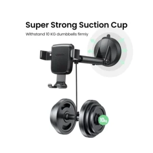 Soporte De Celular Para Auto Ugreen Lp200 (60990B) Negro, Sistema De Sujecion Por Gravedad, Fuerte Succion Para Fijarse Al Tablero O Parabrisas - Imagen 6