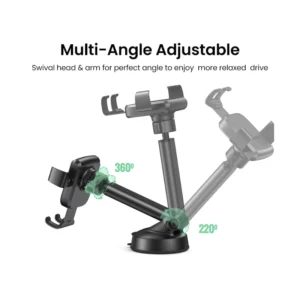 Soporte De Celular Para Auto Ugreen Lp200 (60990B) Negro, Sistema De Sujecion Por Gravedad, Fuerte Succion Para Fijarse Al Tablero O Parabrisas - Imagen 8