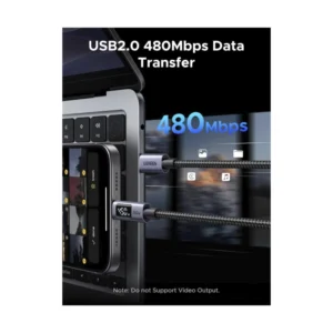 Cable De Carga & Datos Usb-C A Usb-C Ugreen L530 (65866) Negro, 240W De Carga Rapida, Con Pantalla Led, Para Iphone 17, Macbook, Ipad, 1 Metro - Imagen 8