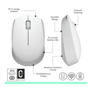 Mouse Inalambrico Logitech M170 (910-006864) Blanco, 1000 Dpi - Imagen 8