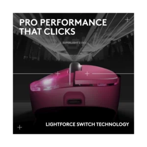 Mouse Inalambrico Logitech G Pro X Superlight 2 (910-006796) Magenta, Lightforce, Sensor Hero 2, 44000 Dpi, 60G - Imagen 8