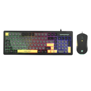 Combo Halion Cobra ( K426C) Gaming, Negro Con Amarillo, Teclado+Mouse, Led Rainbow - Imagen 1