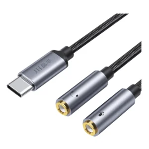 Cable De Usb-C A Jack X2 3.5Mm (Jh-A562A) Negro, Divisor Audio, 25Cm - Imagen 2