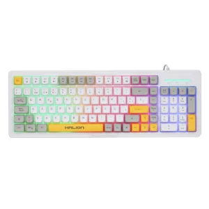 Combo Halion Cobra (K425C) Gaming, Blanco Con Amarillo, Teclado+Mouse, Led Rainbow - Imagen 2