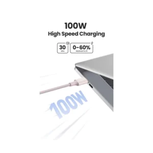Cable De Carga & Datos Usb-C A Usb-C Ugreen L502 (65252) Rosado, 100W De Carga Rapida, Compatible Con Smartphones, Tablets, Laptops, 2 Metro - Imagen 3