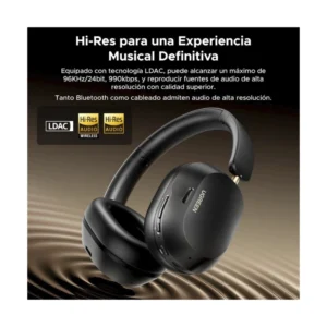 Auricular Bluetooth Ugreen Hp203 (35757) Negro, Cancelacion De Ruido, Sonido De Alta Resolucion, 75 Horas, Conexion De 2 Dispositivos - Imagen 3