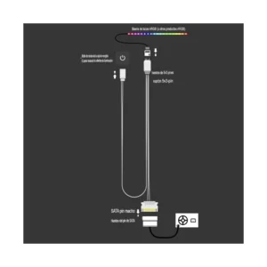 Adaptador De Sata A Argb 5V Y 3 Pines, Cable De Alimentacion De Reset, Para Iluminacion Led Argb - Imagen 3