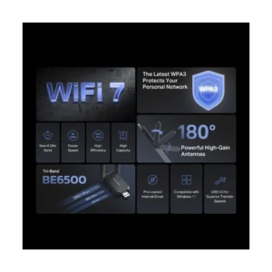 Usb Inalambrico Mercusys Be6500 (Ma37Beh) Wi-Fi 7, 2.4Ghz/688Mbps, 6Ghz/2882Mbps, Antena X2 - Imagen 4
